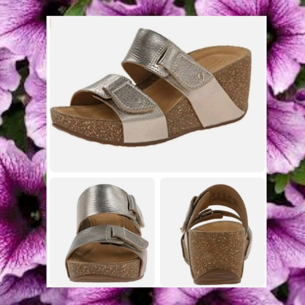 Clarks Artisan Temira East Gold Metallic Leather 8